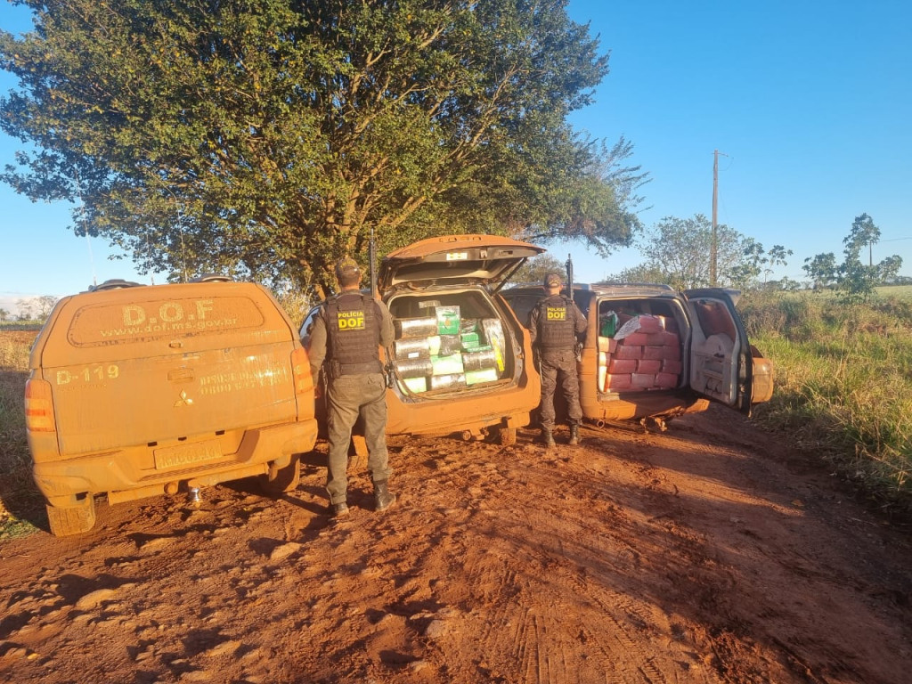 DOF apreende carros com carga milionária de maconha na fronteira