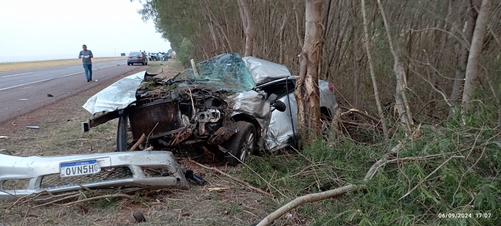 Jovem de 24 anos morre após acidente entre 2 veículos na BR-163 em Caarapó