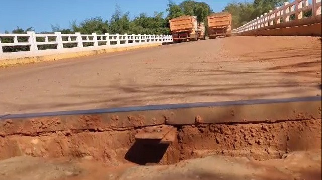 Passagem de veículos pesado faz ponte sobre o Rio Miranda subir 30 centímetros