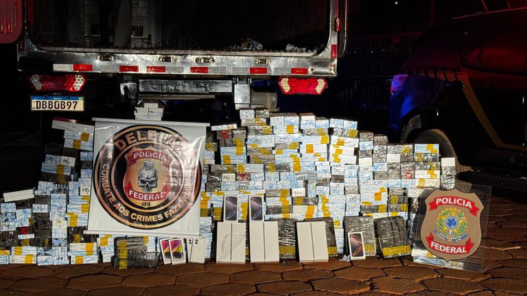 PF e Defron apreendem mil celulares contrabandeados na Capital
