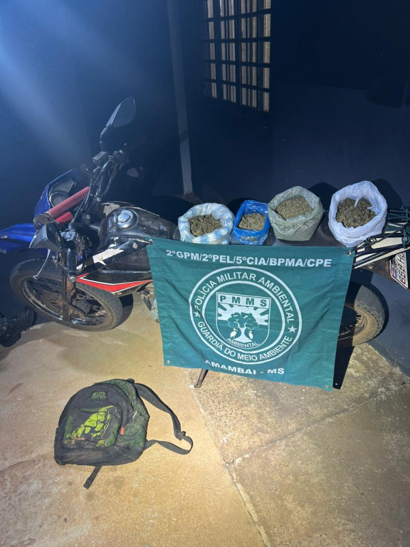 Motociclista é preso pela PMA com droga durante patrulhamento na MS-485